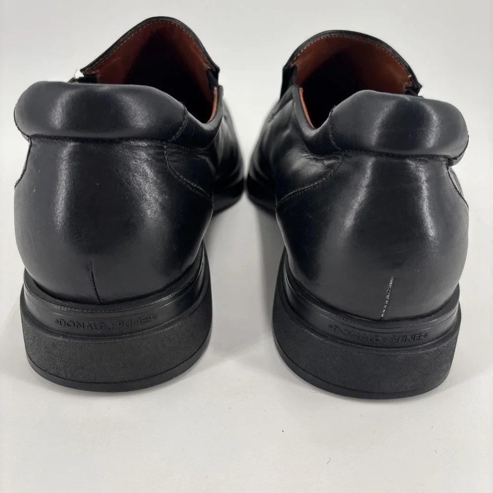 Donald J Pliner Loafers Black Leather Dress Shoes Slip On Men's Size 10M